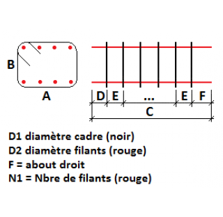 Chaînage 6 à 16 filants (fondations)